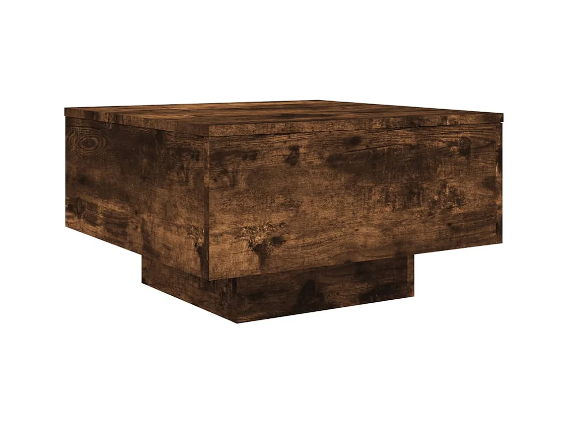 Table basse chêne fumé 55x55x31 cm bois d'ingénierie