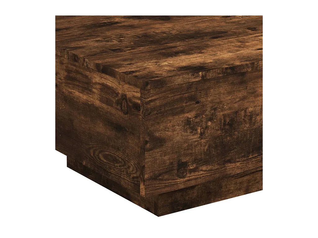 Table basse chêne fumé 55x55x31 cm bois d'ingénierie