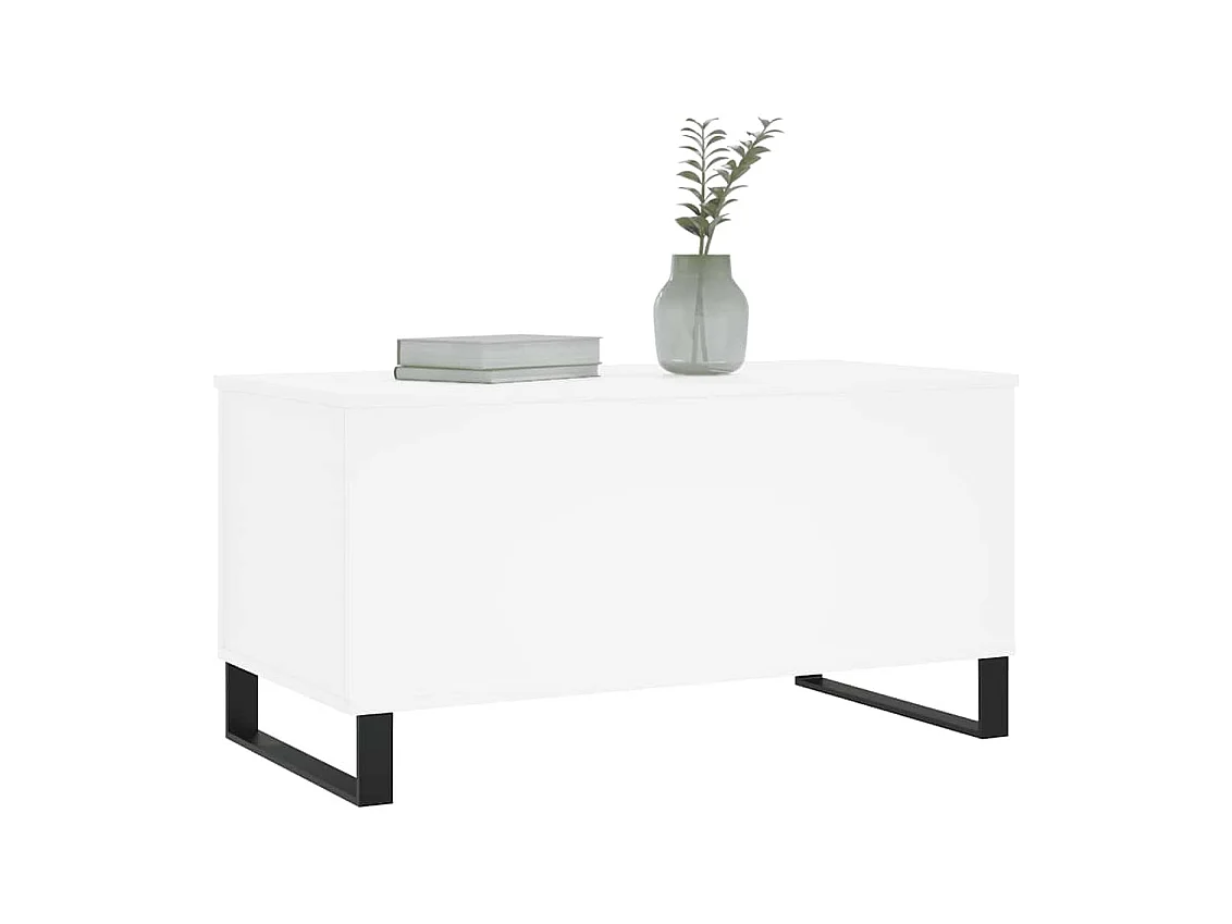 Table basse Blanc 90x44,5x45 cm Bois d'ingénierie