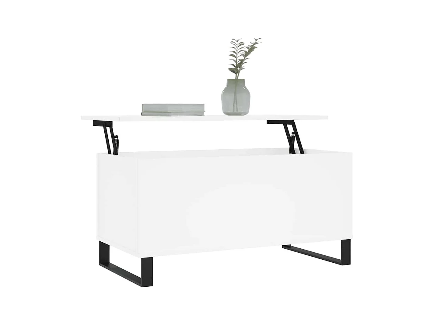 Table basse Blanc 90x44,5x45 cm Bois d'ingénierie