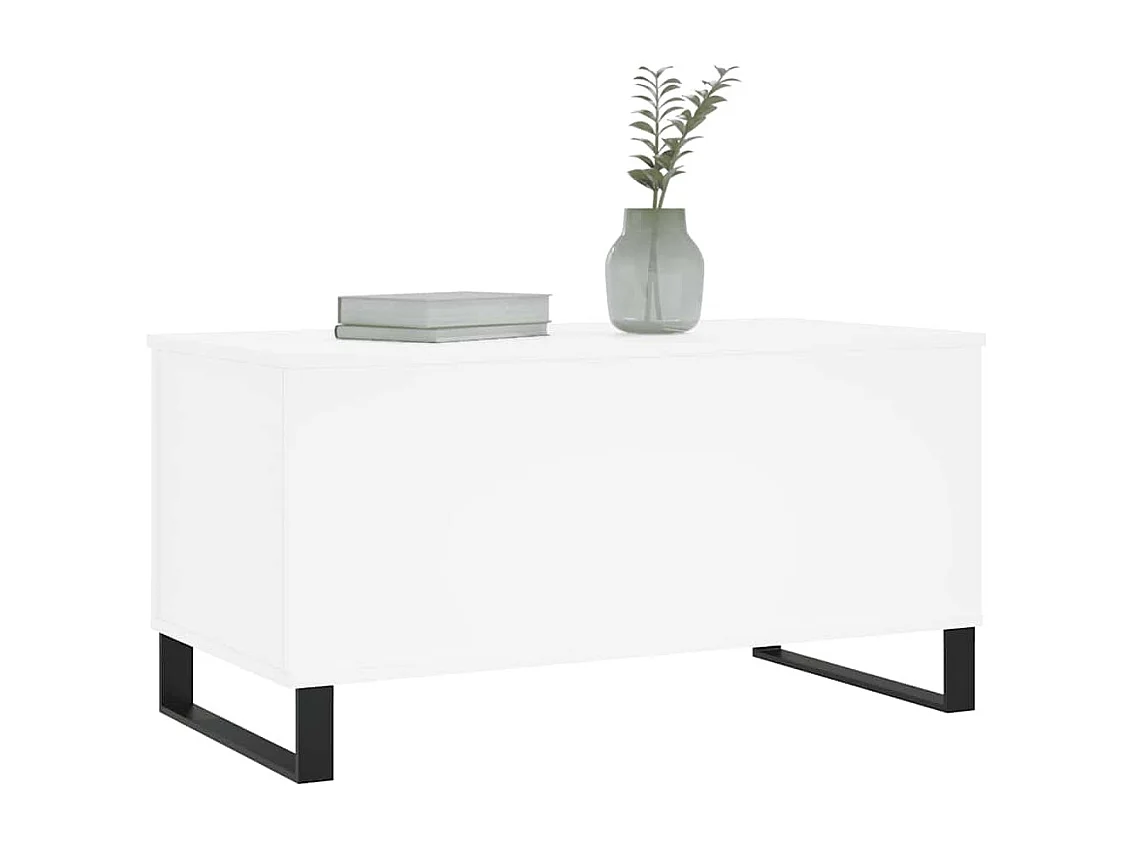 Table basse Blanc 90x44,5x45 cm Bois d'ingénierie