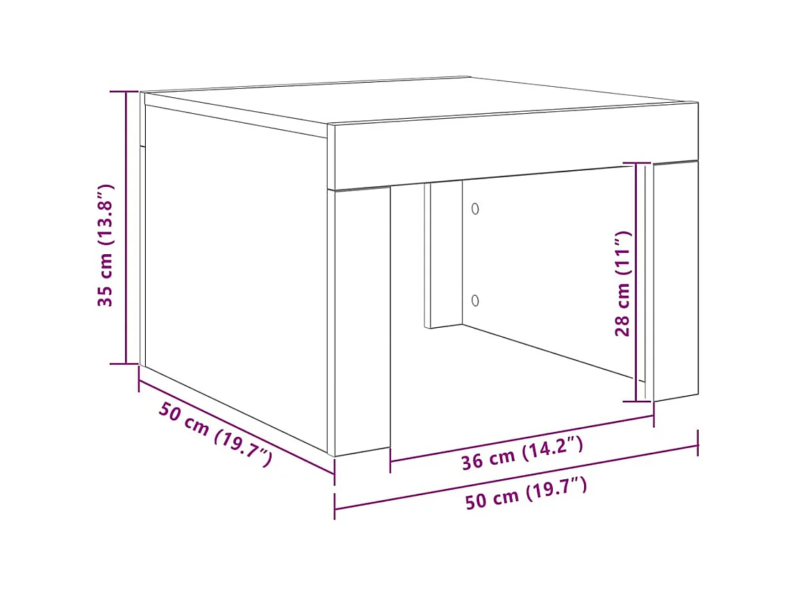Table basse Chêne sonoma 50x50x35 cm Bois d'ingénierie