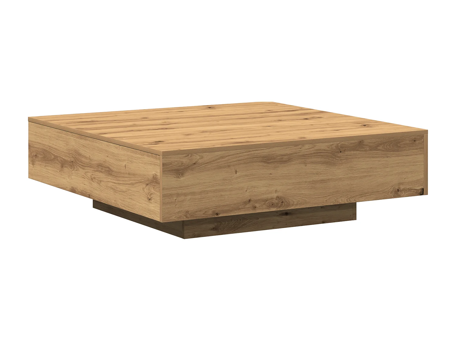 Table basse Artisan en chêne 100x100x31 cm en bois transformé