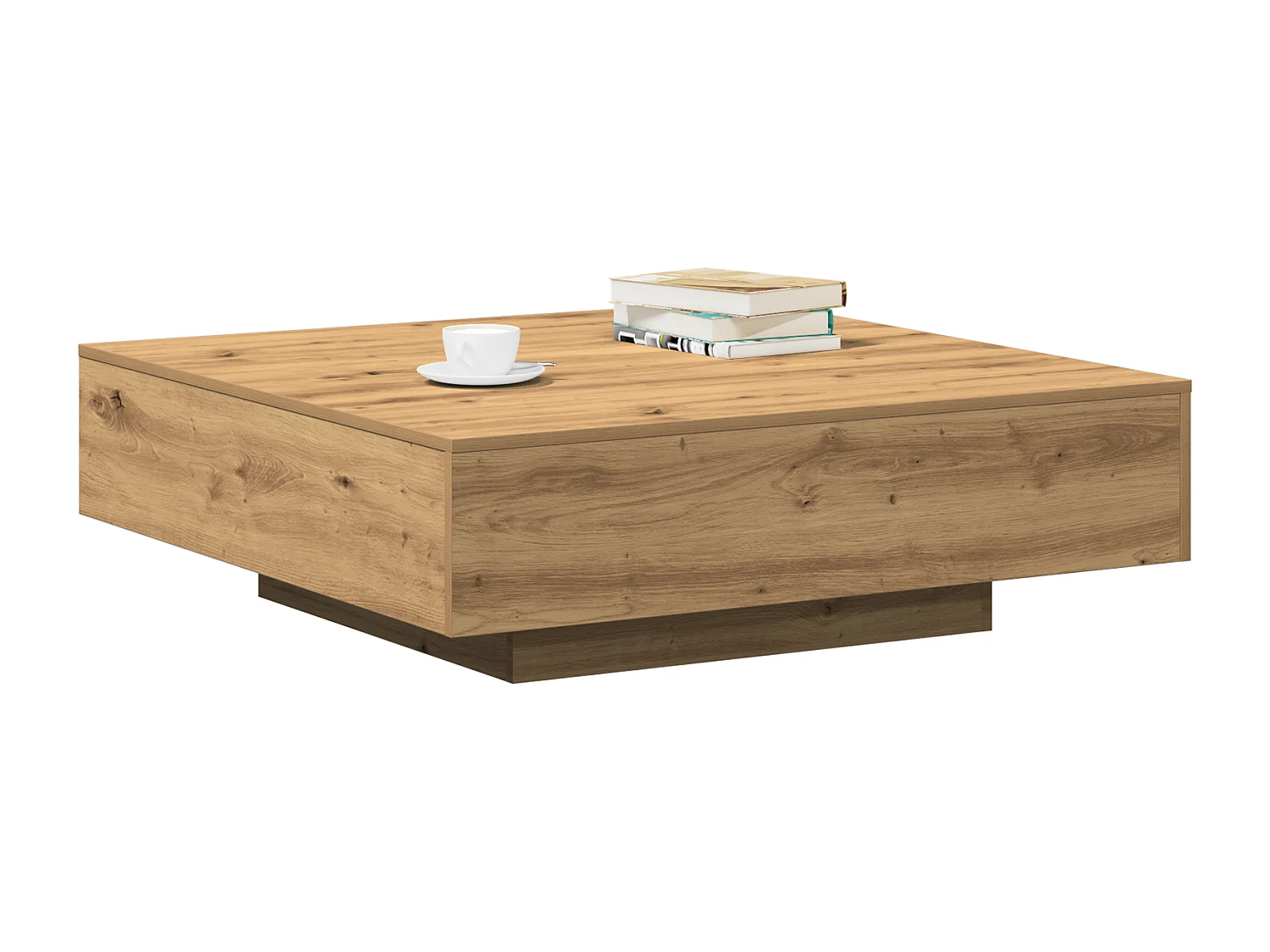 Table basse Artisan en chêne 100x100x31 cm en bois transformé