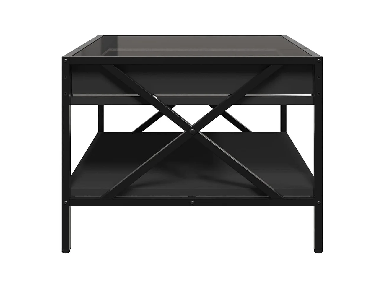 Table basse avec LED infini noir 50x50x38 cm