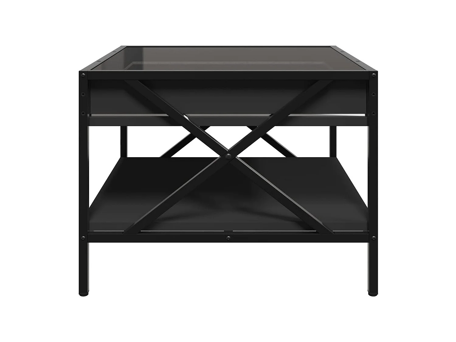 Table basse avec LED infini noir 50x50x38 cm