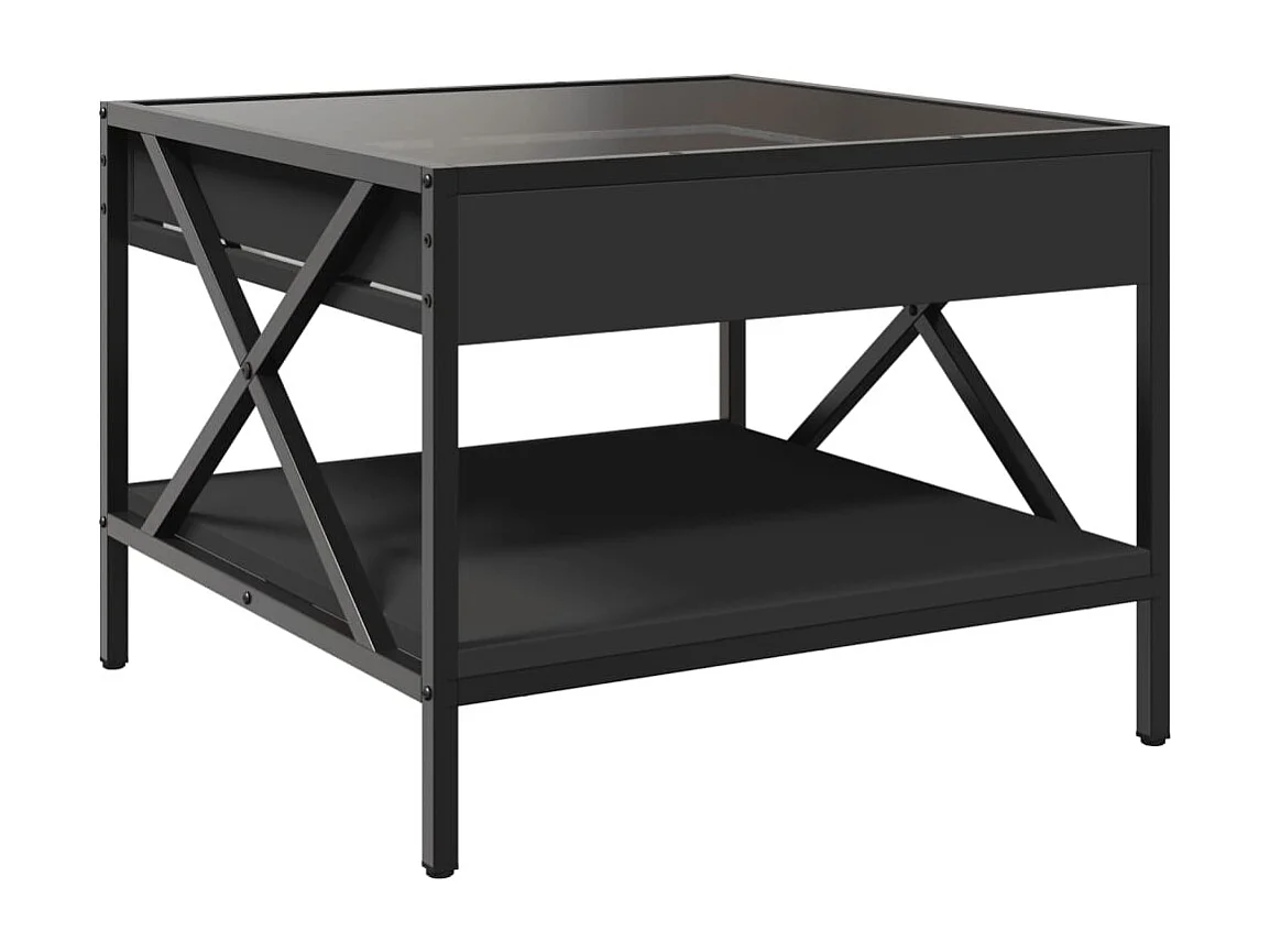 Table basse avec LED infini noir 50x50x38 cm