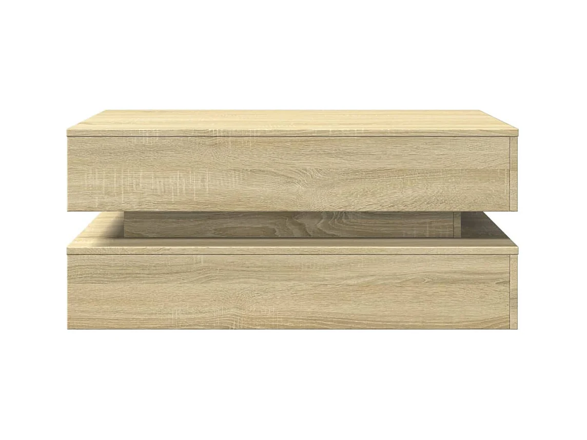Table basse avec lumières LED chêne sonoma 90x50x40 cm
