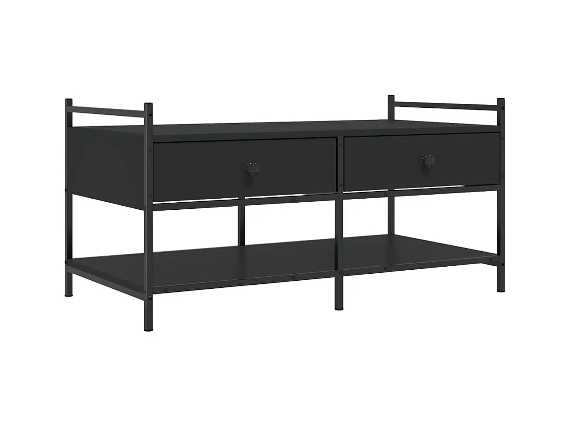 Table basse noir 99x50x50 cm bois d'ingénierie