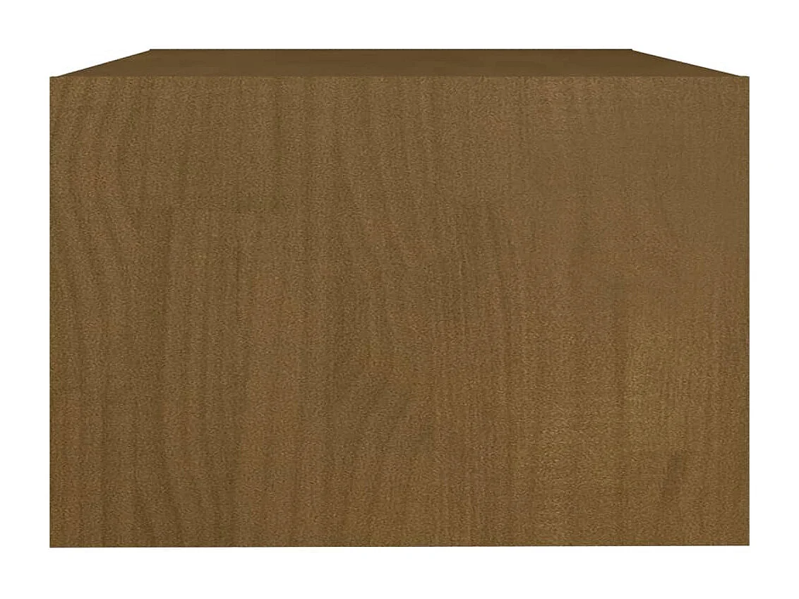 Table basse marron miel 75x50x33,5 cm bois de pin massif