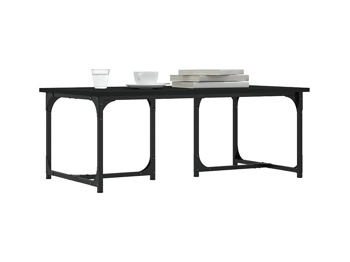 Table basse Noir 90x50x35 cm Bois d'ingénierie