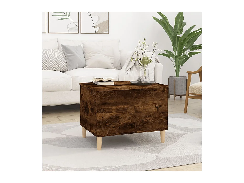 Table basse Chêne fumé 60x44,5x45 cm Bois d'ingénierie