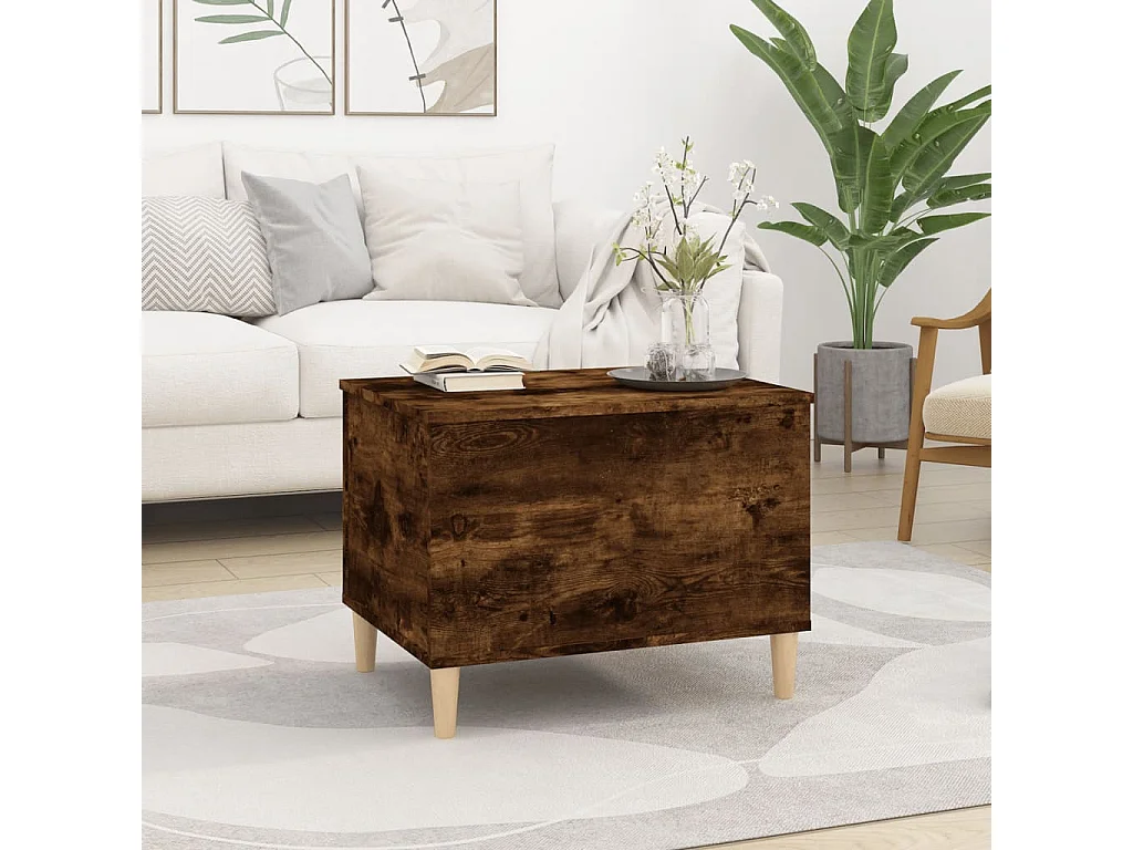 Table basse Chêne fumé 60x44,5x45 cm Bois d'ingénierie
