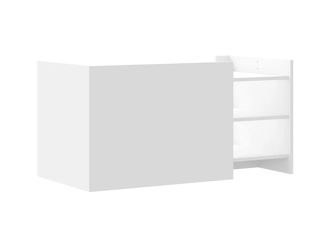 Table basse blanc 100x50x50 cm bois d'ingénierie