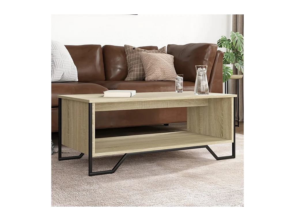 Table basse chêne sonoma 100x51x40 cm bois d'ingénierie