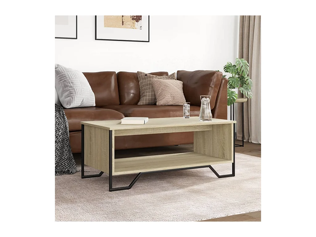 Table basse chêne sonoma 100x51x40 cm bois d'ingénierie