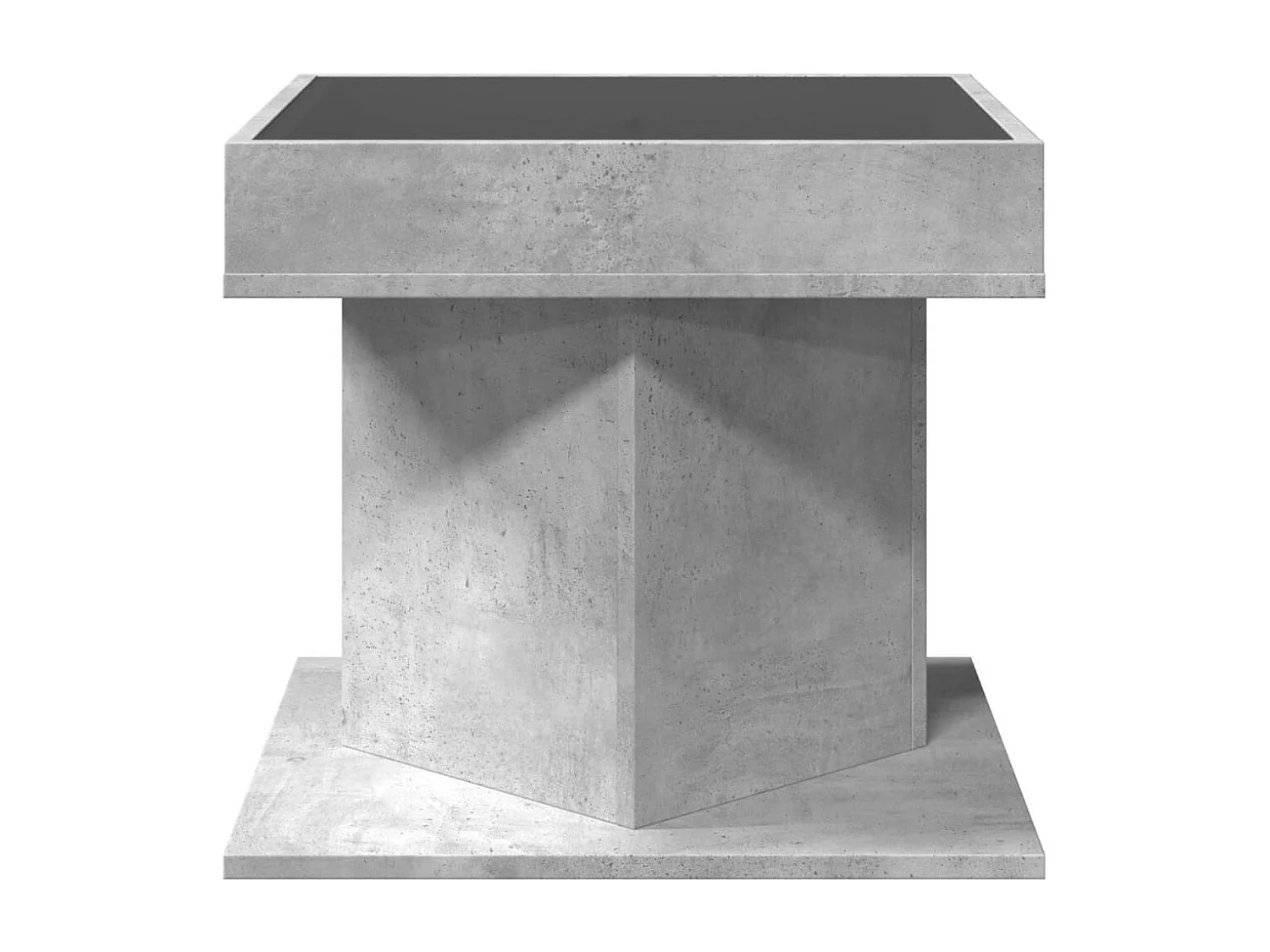 Mesa de centro gris hormigón con LED 50x50x45 cm madera de ingeniería