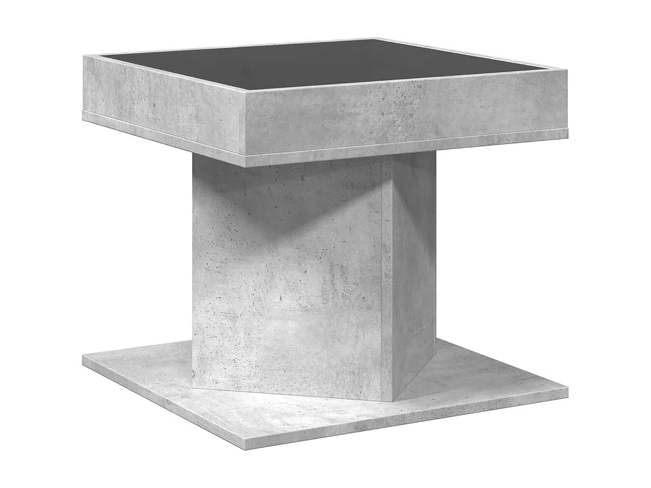 Mesa de centro gris hormigón con LED 50x50x45 cm madera de ingeniería