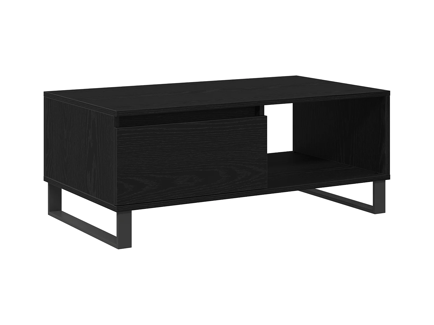 Table basse Bois noir 90x50x36,5 cm Bois d'ingénierie