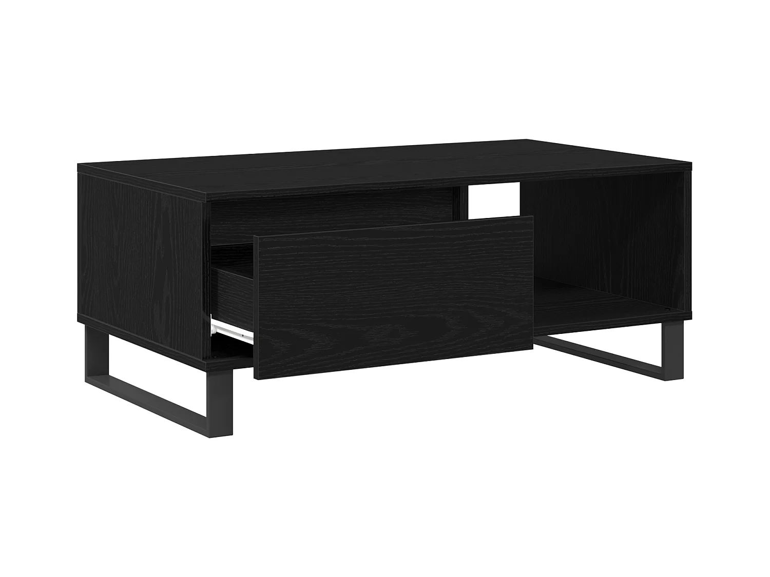 Table basse Bois noir 90x50x36,5 cm Bois d'ingénierie