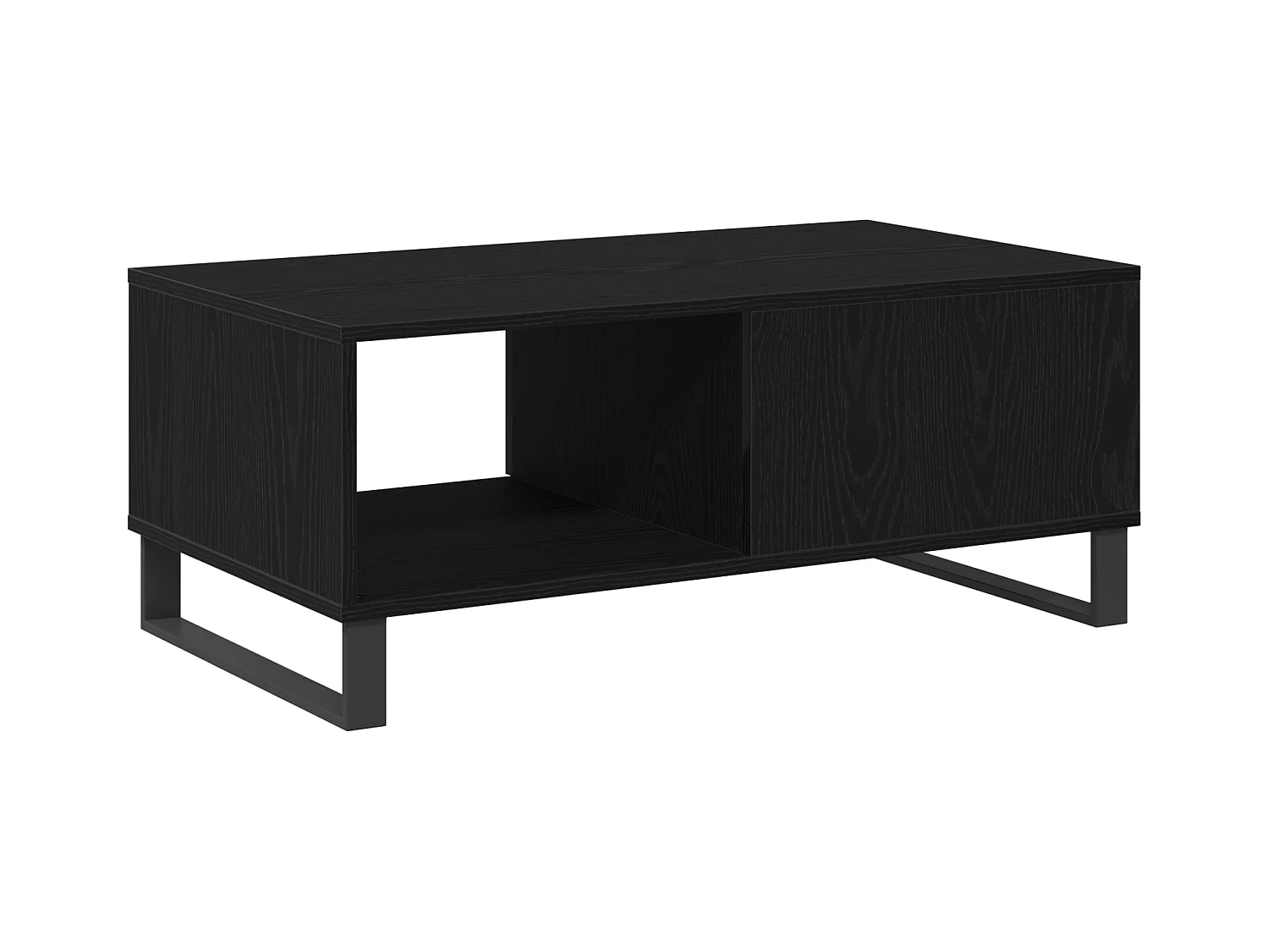Table basse Bois noir 90x50x36,5 cm Bois d'ingénierie
