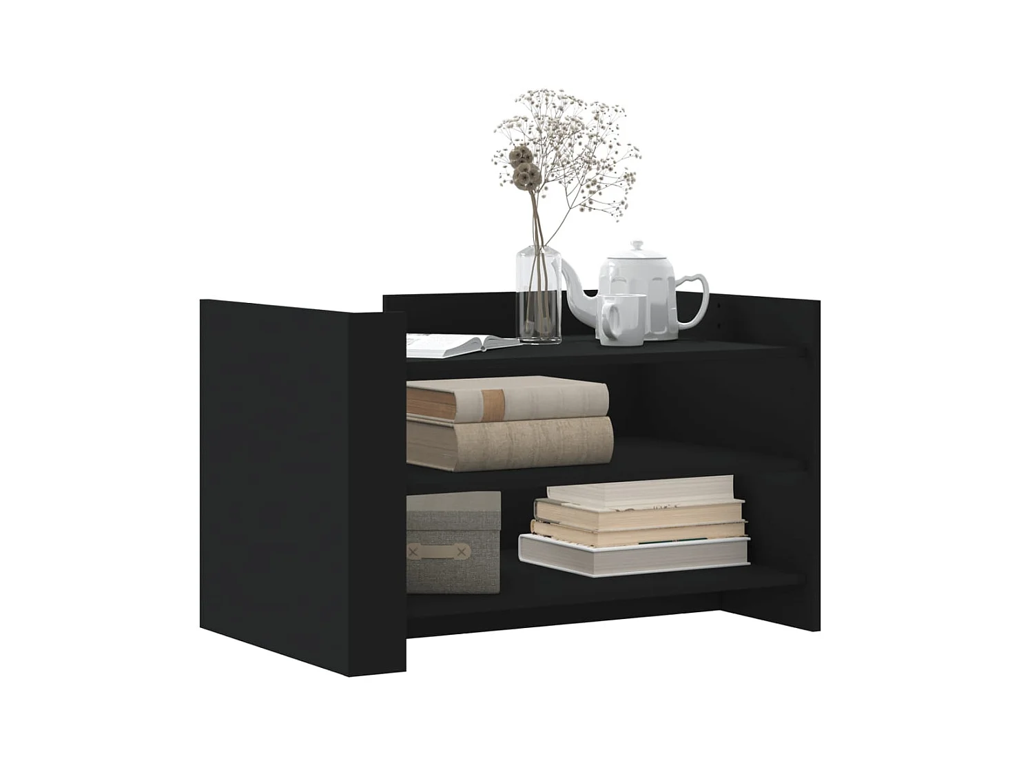 Table basse noir 80x50x50 cm bois d'ingénierie