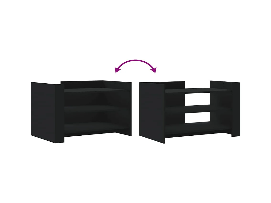 Table basse noir 80x50x50 cm bois d'ingénierie