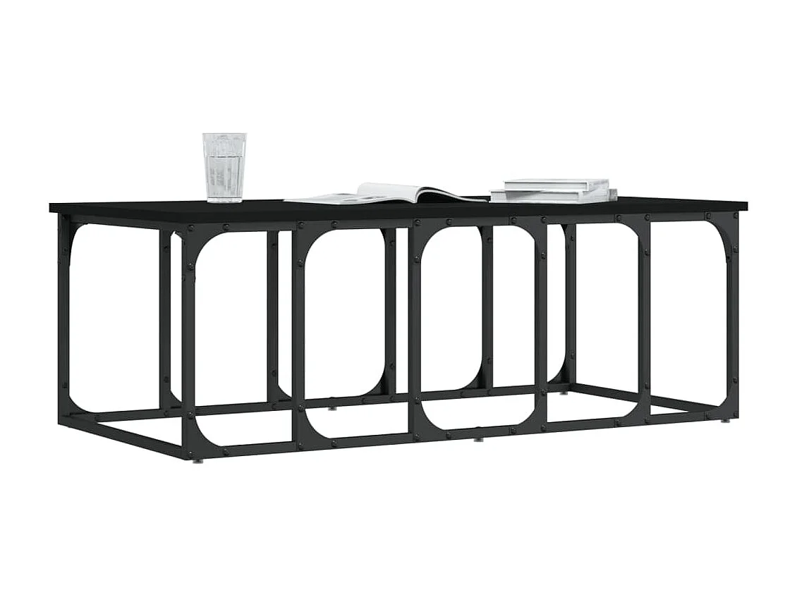 Table basse noir 100x50x35,5 cm bois d'ingénierie