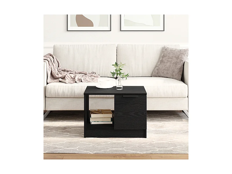 Tavolino da caffè Rovere nero 50x50x36 cm Legno composito