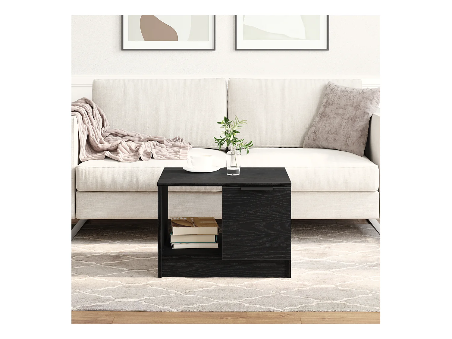 Table basse Chêne noir 50x50x36 cm Bois d'ingénierie