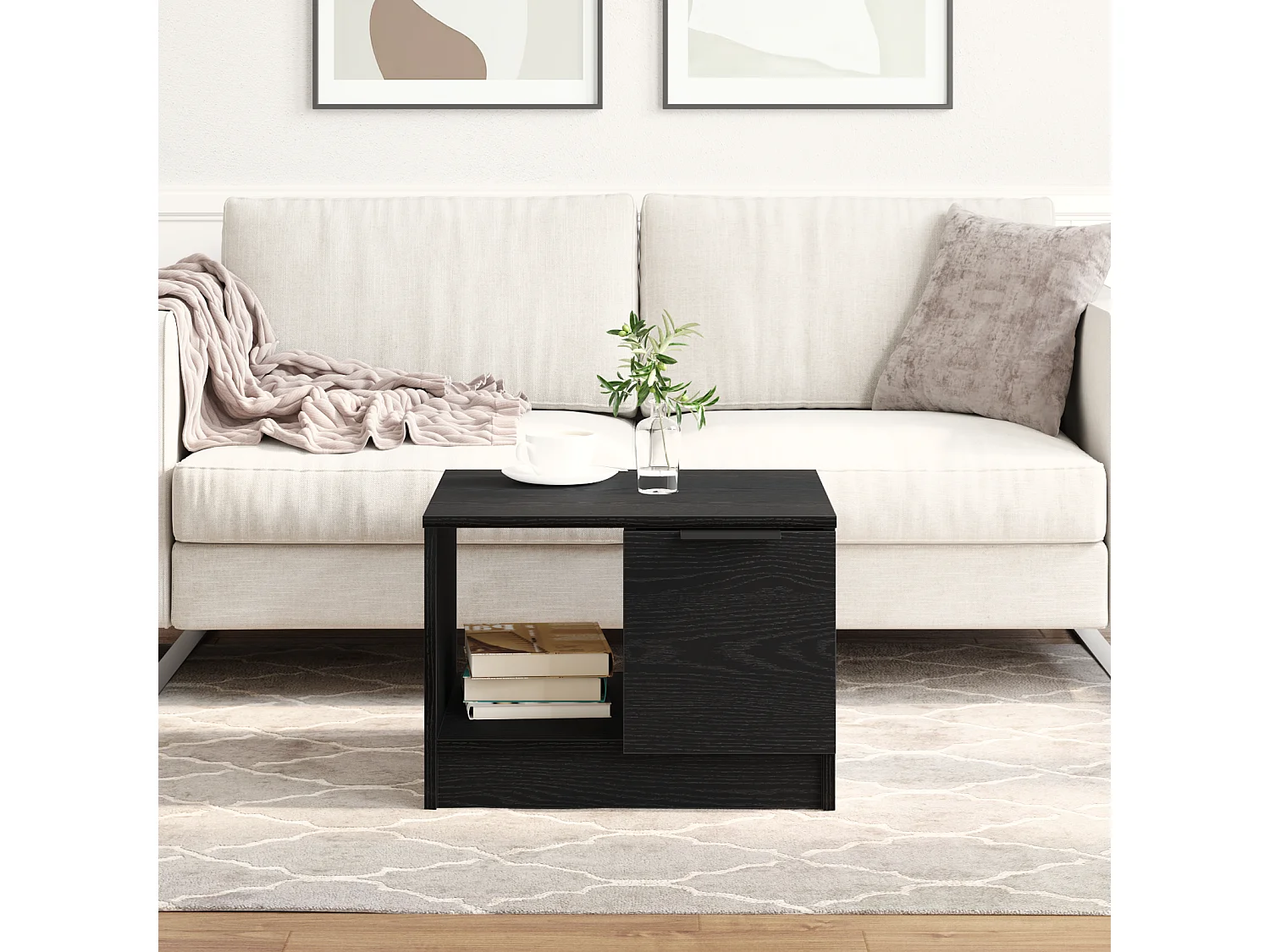 Table basse Chêne noir 50x50x36 cm Bois d'ingénierie