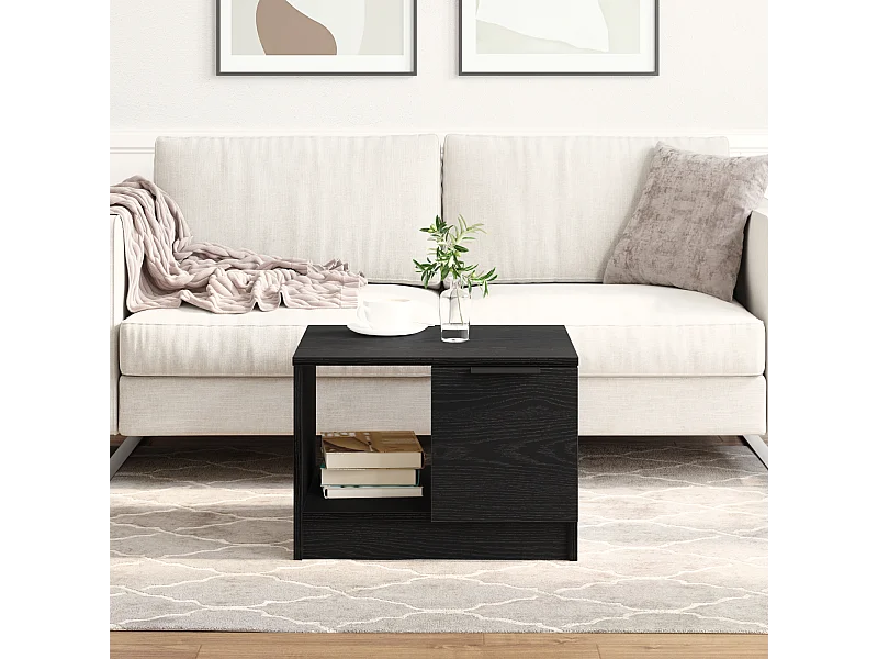 Table basse Chêne noir 50x50x36 cm Bois d'ingénierie