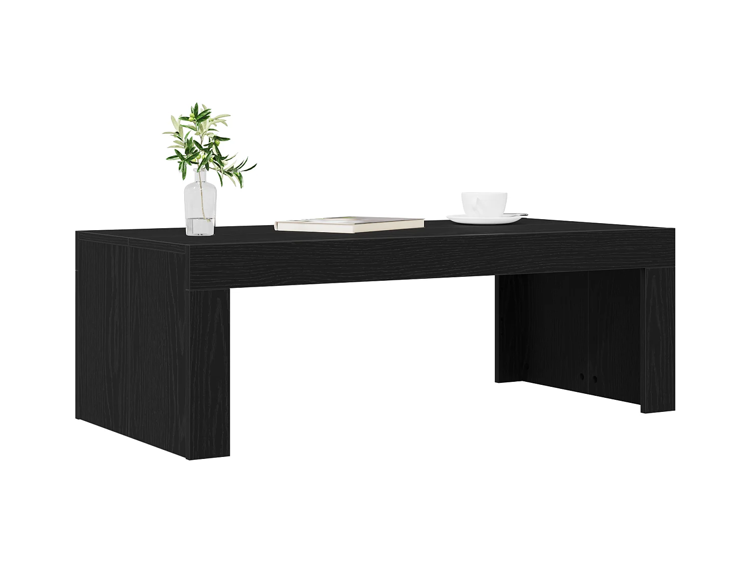 Table Basse Chêne Noir 102x50x35 cm Bois d'Ingénierie