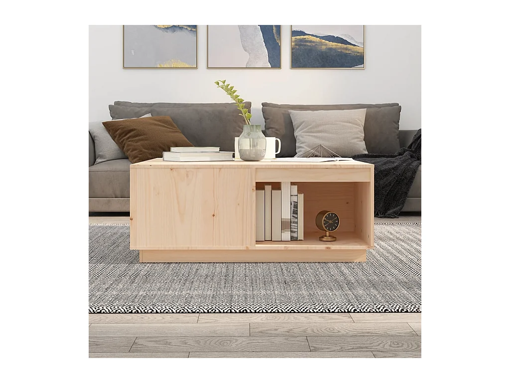 Table basse 100x101x40,5 cm Bois massif de pin