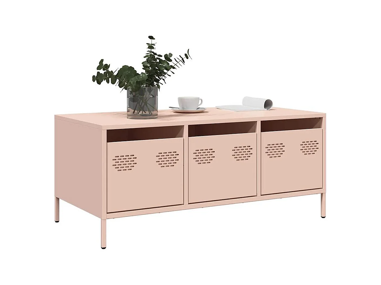 Roze salontafel 101,5x50x43,5 cm koudgewalst staal