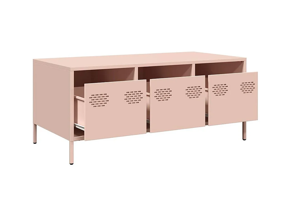 Roze salontafel 101,5x50x43,5 cm koudgewalst staal