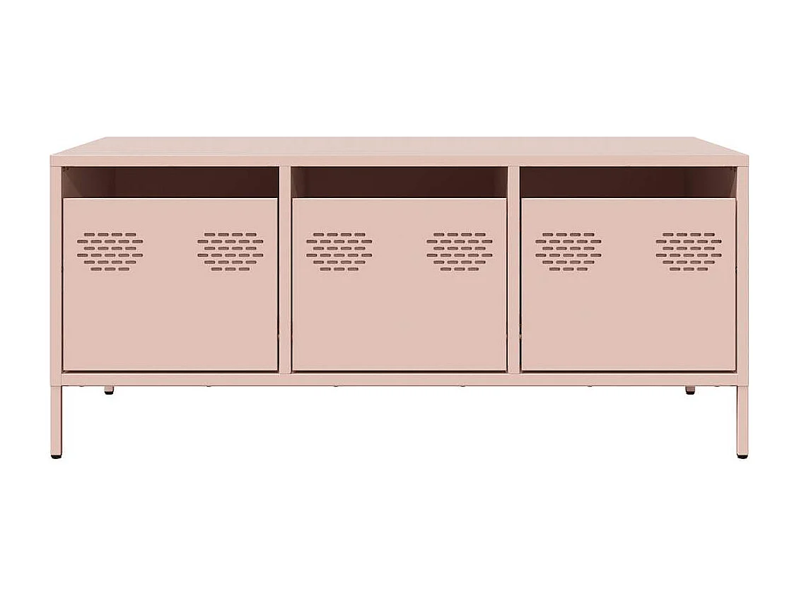 Table basse rose 101,5x50x43,5 cm acier laminé à froid