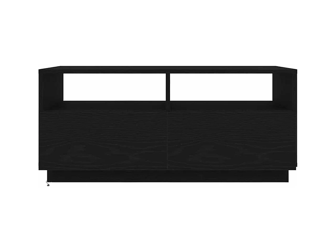 Table basse avec lumières LED chêne noir 90x49x40 cm