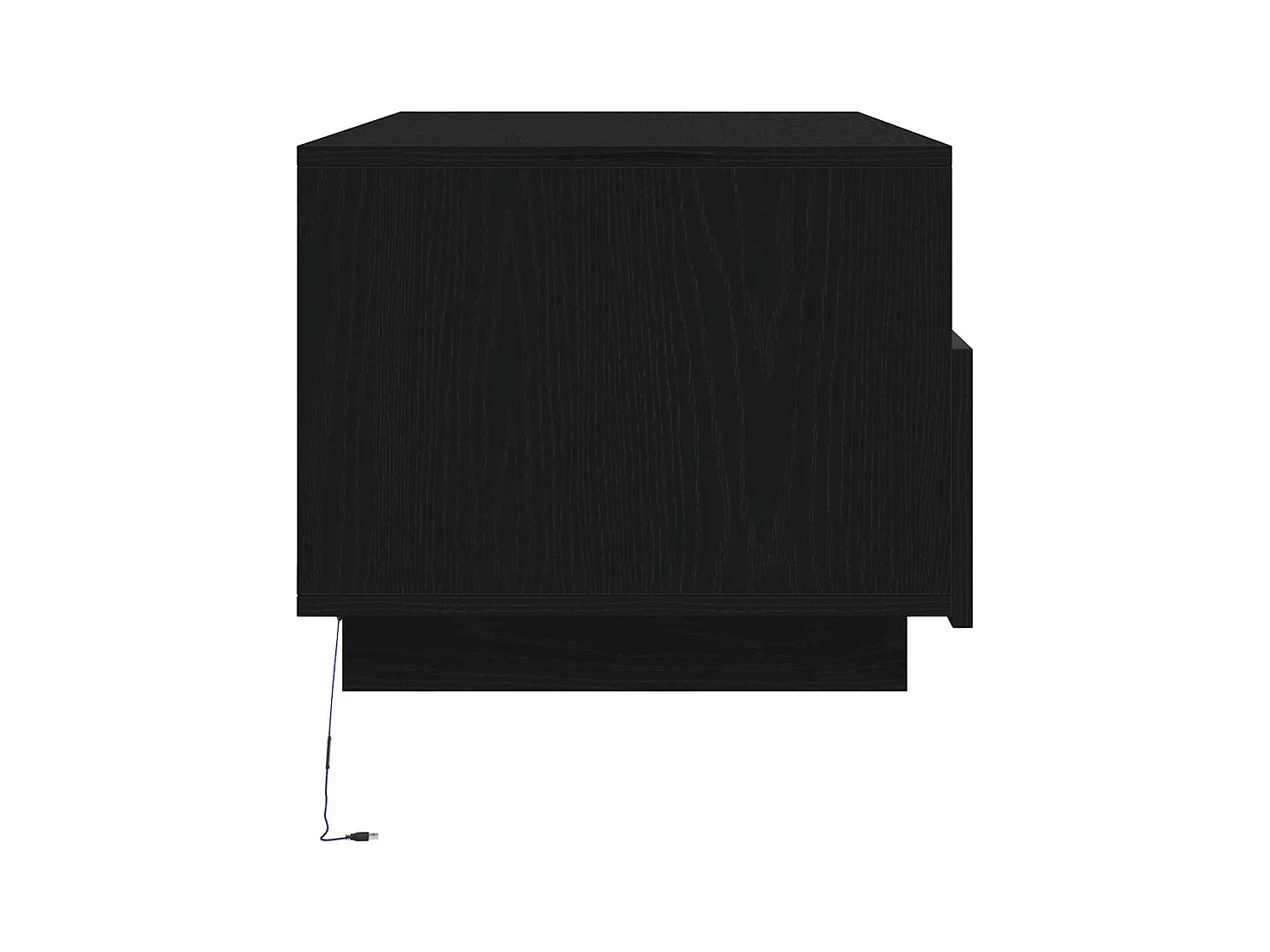 Table basse avec lumières LED chêne noir 90x49x40 cm