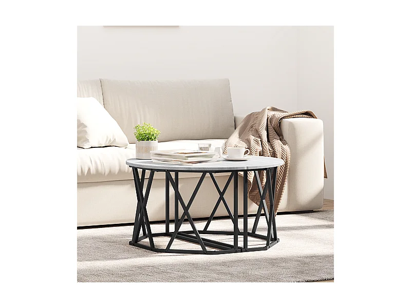 Mesa de centro Sonoma Grey 80x80x42 cm en madera reconstituida