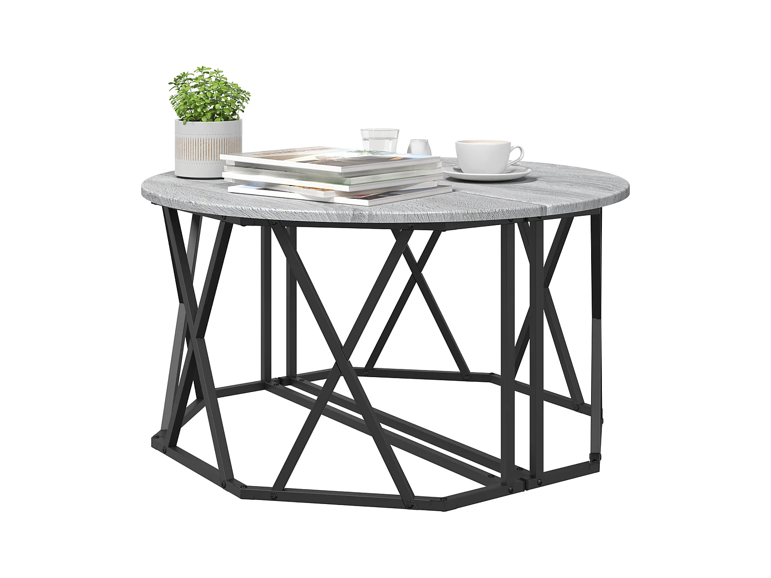 Table basse Gris Sonoma 80x80x42 cm en bois reconstitué