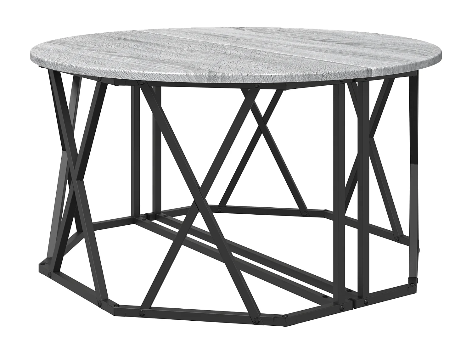 Table basse Gris Sonoma 80x80x42 cm en bois reconstitué