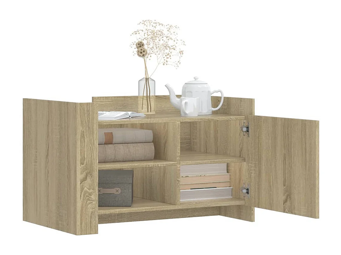 Table basse chêne sonoma 80x50x50 cm bois d'ingénierie