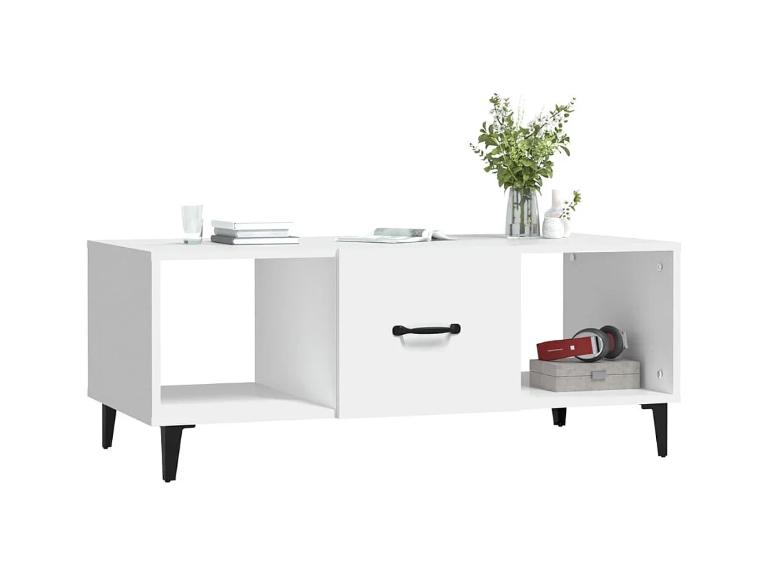 Table basse Blanc 102x50x40 cm Bois d'ingénierie