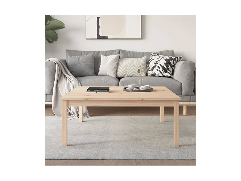 Table basse 100x100x40 cm Bois massif de pin