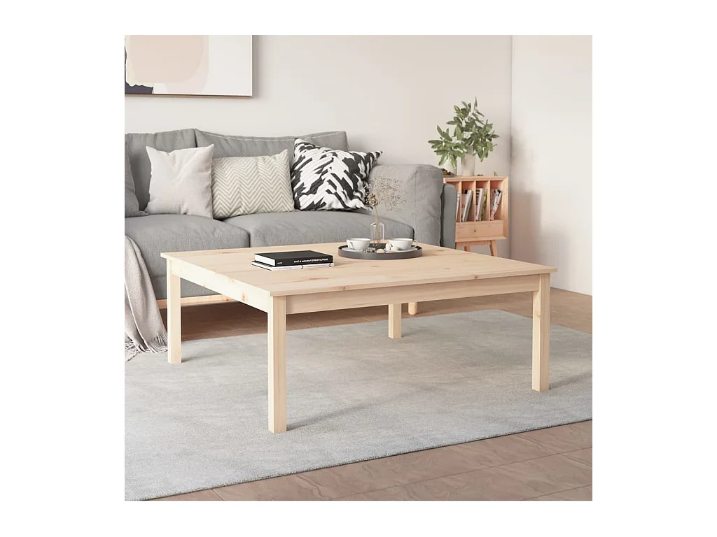 Tavolino da caffè 100x100x40 cm Legno massello di pino