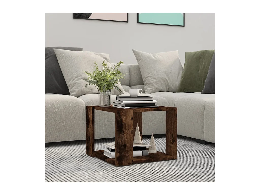 Table basse Chêne fumé 40x40x30 cm Bois d'ingénierie