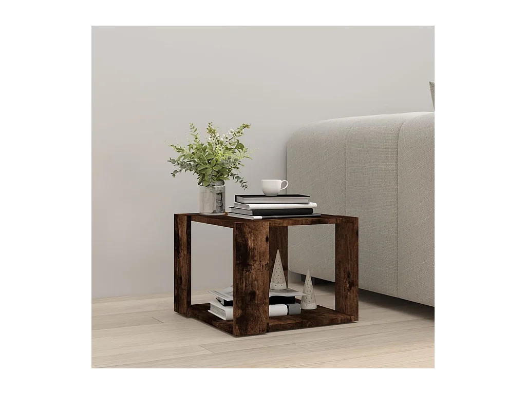 Table basse Chêne fumé 40x40x30 cm Bois d'ingénierie