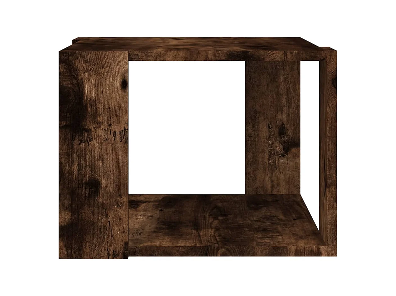 Table basse Chêne fumé 40x40x30 cm Bois d'ingénierie