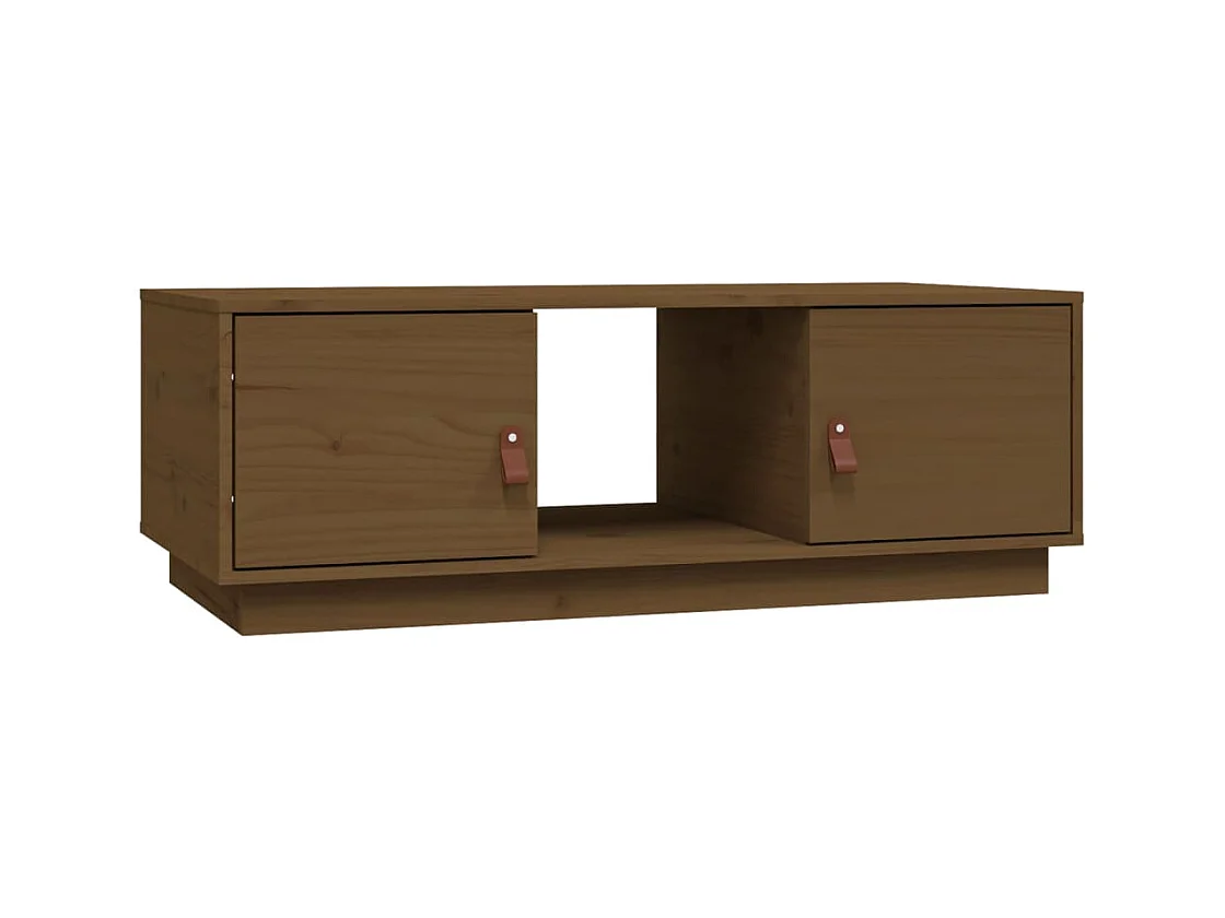 Tavolino da caffè color miele 100x50x35 cm in legno di pino massello